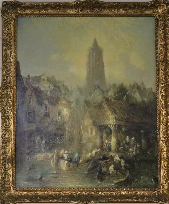 19th century Dutch School View of Delft, 21.5 x 17.5in.